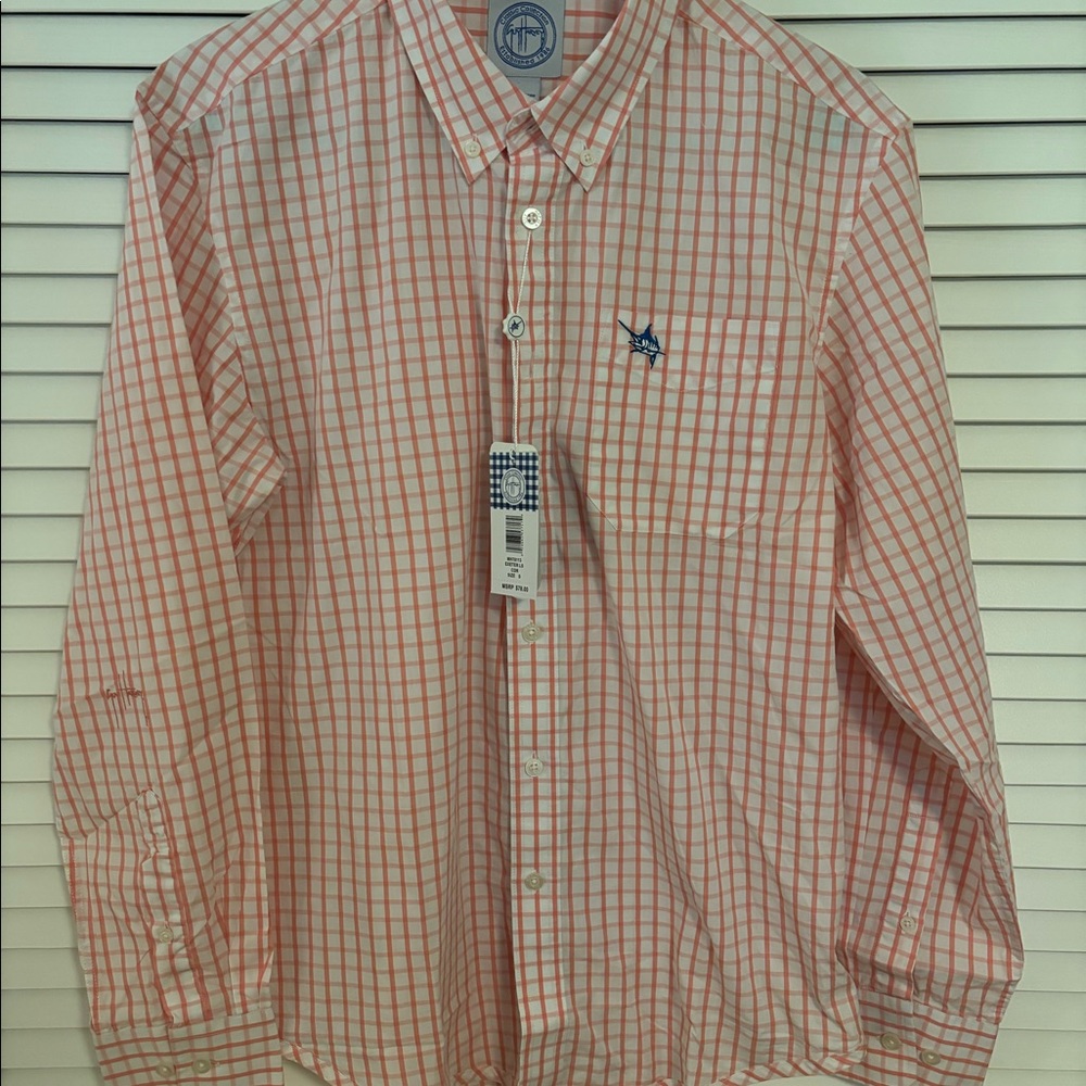 Classic men’s GUY HARVEY Exeter button down in pink check